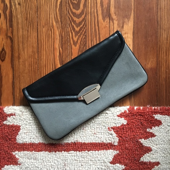 MMS Design Studio Handbags - MMS Two Tone Black/Grey Clutch Bag